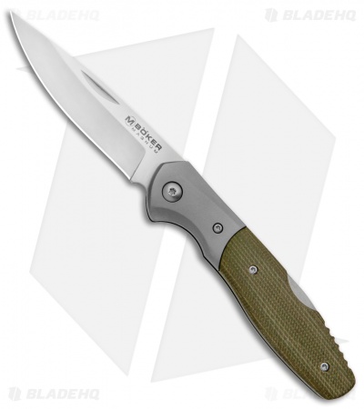 Boker Magnum Nice Lock Back Knife Green Micarta (3.3" Satin) 01SC079