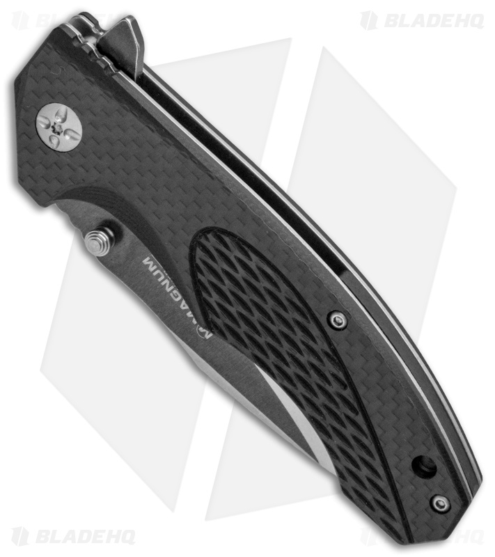 Boker Magnum Omen Liner Lock Knife Black G-10/CF (3.5" Black) 01SC057