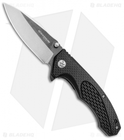 Boker Magnum Omen Liner Lock Knife Black G-10/CF (3.5" Black) 01SC057