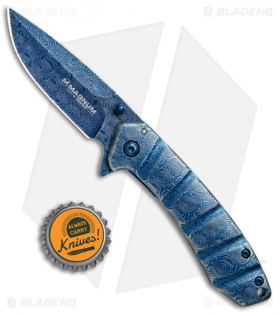 Boker Magnum Raindrop Folder Liner Lock Knife (2.75" Blue) 01RY825