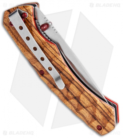 Boker Magnum Red Pupil Liner Lock Knife Zebrawood (3.2" SW) 01SC071