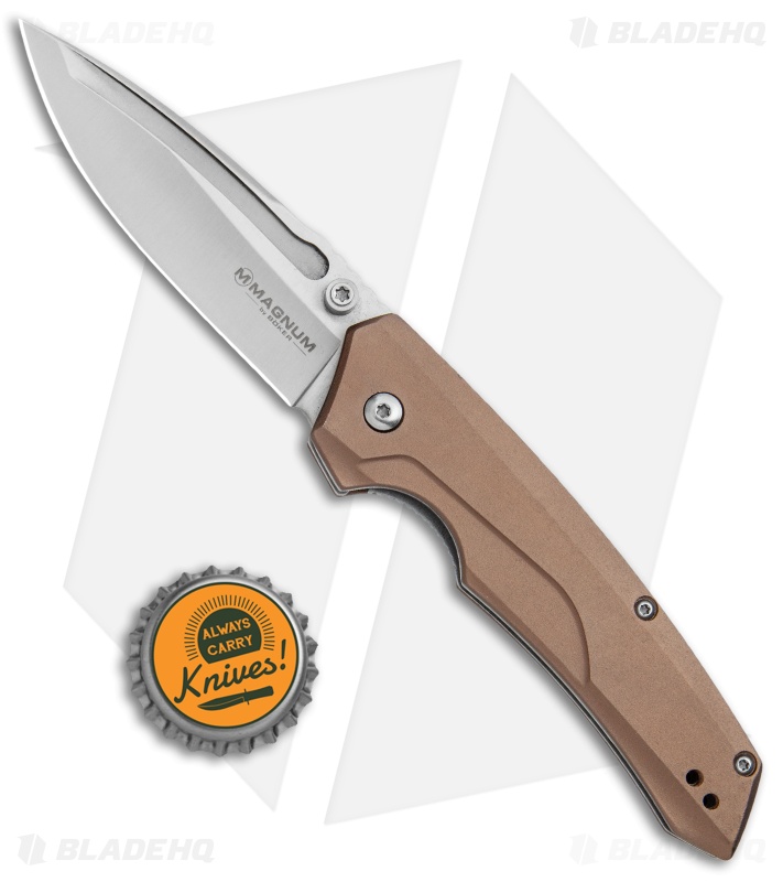 Boker Magnum Seventies Metallic Liner Lock Knife Bronze Aluminum (3.25" Satin)