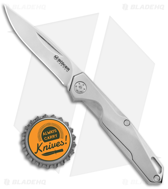 Boker Magnum Shiny EDC Slip Joint Knife Stainless Steel (2.3" Satin ) 01SC086