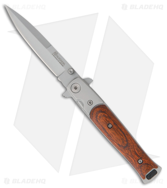 Boker Magnum Stiletto Liner Lock Folding Knife (3.375" Bead Blast) 01YA101