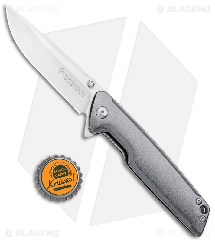 Boker Magnum Straight Brother Frame Lock Knife Aluminum (3.5" Satin)