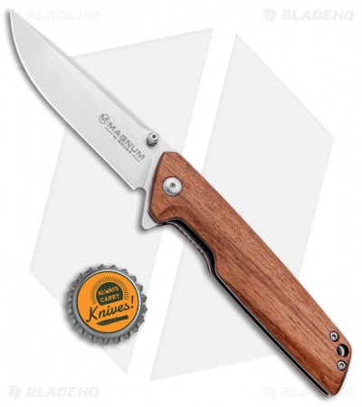 Boker Magnum Straight Brother Liner Lock Knife Wood (3.5" Satin) 