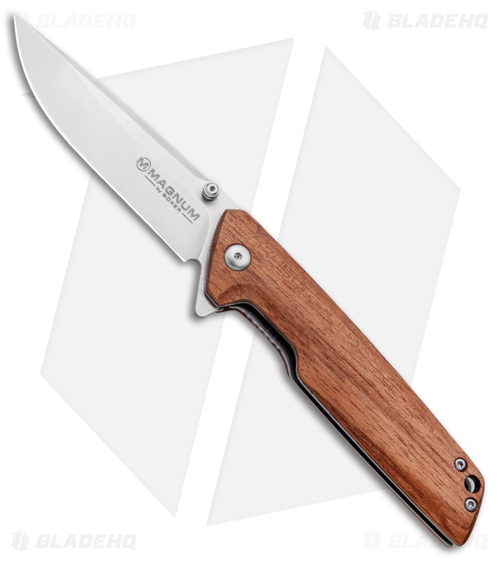 Boker Magnum Straight Brother Liner Lock Knife Wood (3.5" Satin) 