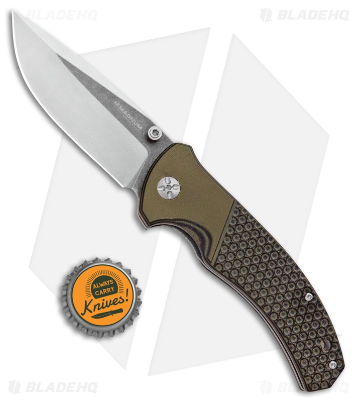 Boker Magnum Three Dimensions Liner Lock Knife OD Green G10 (3.50" SW/ASW)