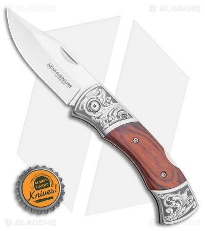 Boker Magnum Turul I Lockback Knife Wood (3" Satin) 01SC353