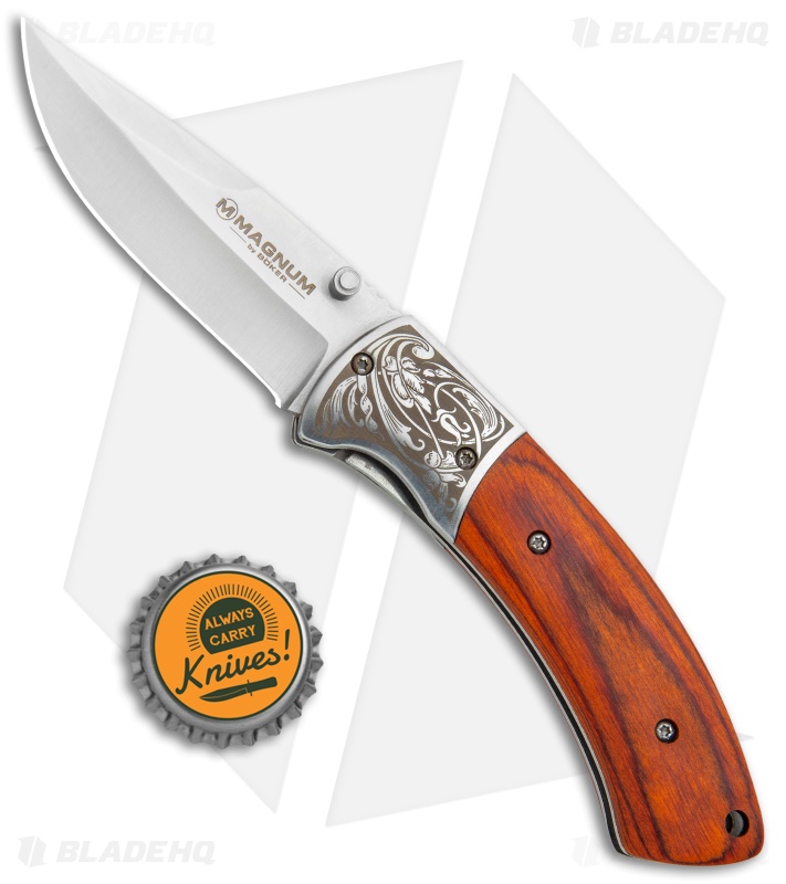 Boker Magnum Turul II Liner Lock Knife Pakka Wood (3.1" Satin)