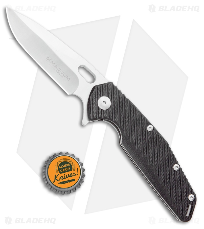 Boker Magnum Urban Outback Liner Lock Knife Black G-10 (3.25" Satin)