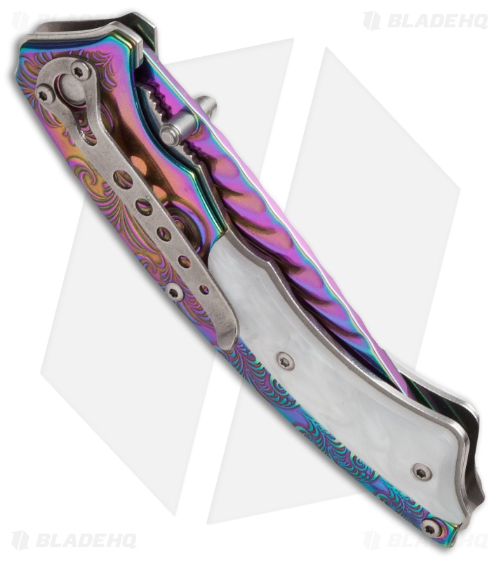 Boker Magnum Pearl Rainbow Liner Lock Knife (3.35