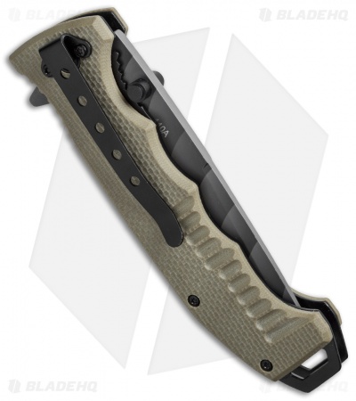 Boker Magnum Shades of Gray Liner Lock Knife Tan G-10 (3.75" Serr) 01SC648N