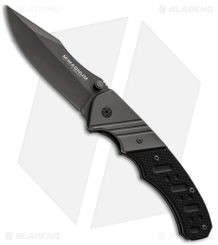 Boker Magnum Folding Bowie Liner Lock Knife (3.35" Gray) 01SC017
