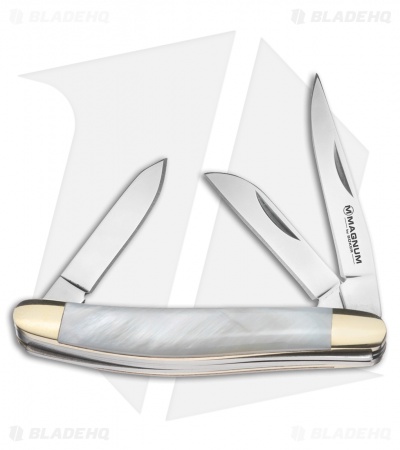 Boker Magnum Micro Pearl Stockman Traditional Pocket Knife 2.3" Mother of Pearl 