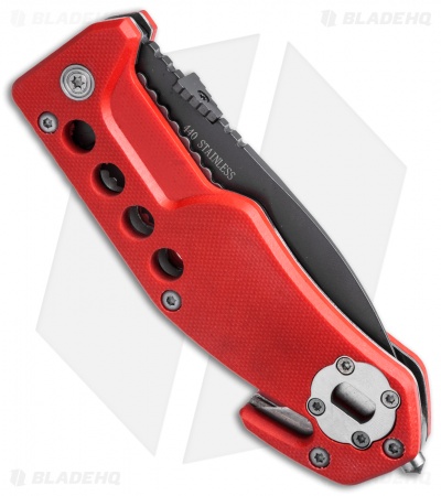 Boker Magnum Firefighter Liner Lock Knife Red G-10 (3.5" Gray) 01SC172