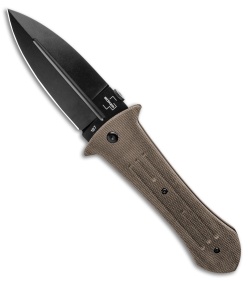 Boker Pocket Smatchet Dagger Folding Knife Green Micarta (4" Black) Gedraitis 