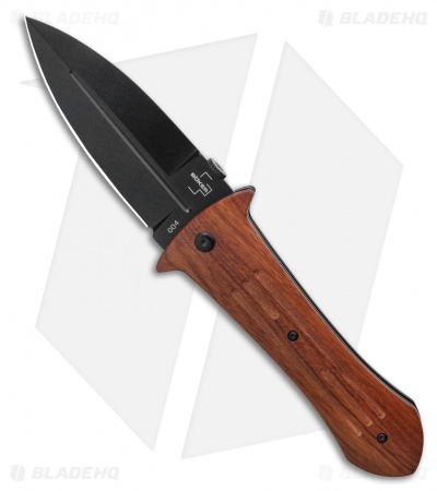 Boker Pocket Smatchet Dagger Folding Knife Rosewood (4" Black) Gedraitis 