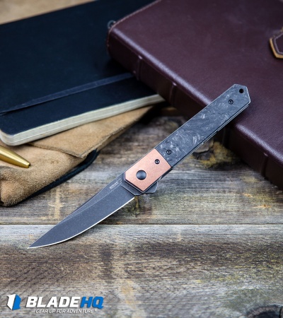 Boker Kwaiken Flipper Knife Marble Carbon Fiber/Copper (3.5" Smokewash)