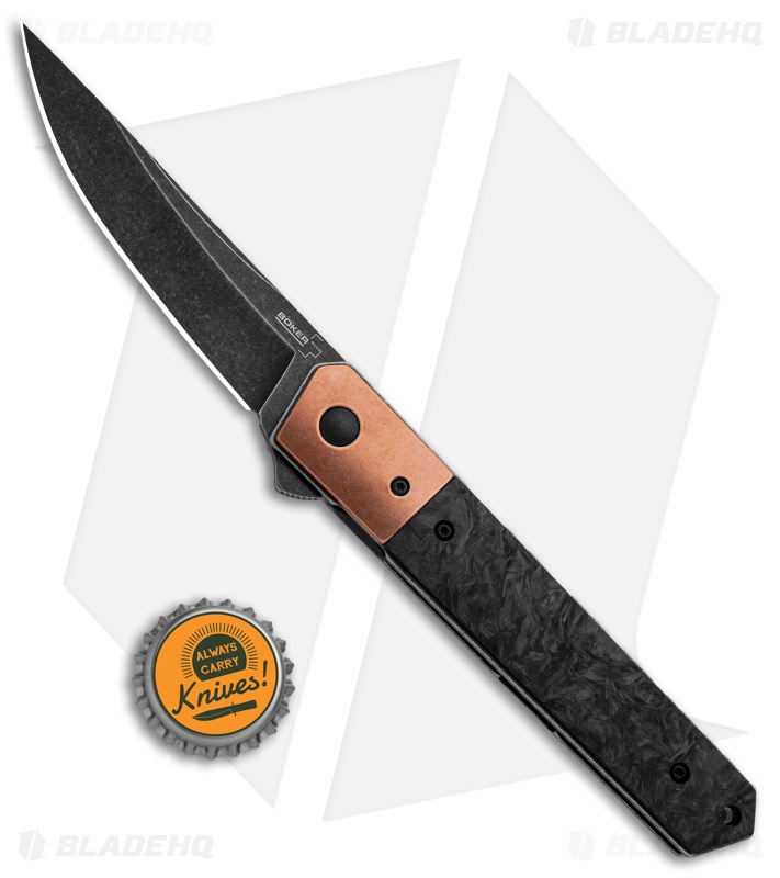 Boker Kwaiken Flipper Knife Marble Carbon Fiber/Copper (3.5" Smokewash)