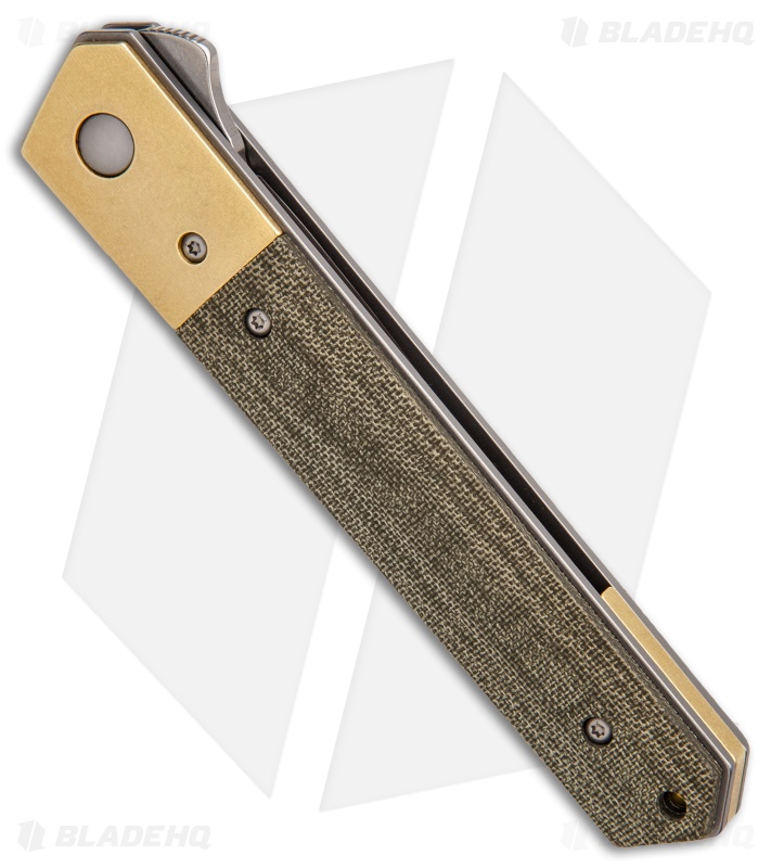 Boker Kwaiken  Flipper Knife Canvas Micarta/Brass Bolster (3.5" Stonewash)