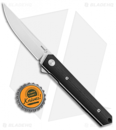 Boker Mini Kwaiken Flipper Folding Knife Black G-10 (3.13" Stonewash D2) 01BO268