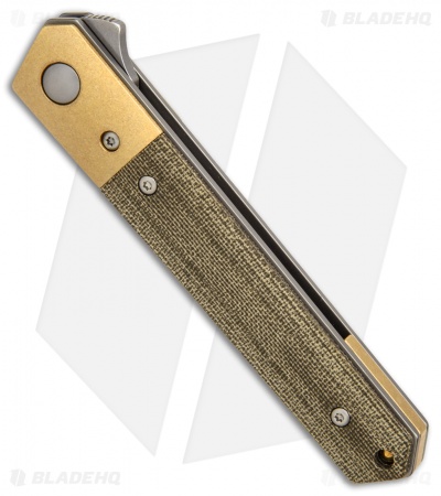Boker Mini Kwaiken Flipper | Brass + Green Micarta | Blade