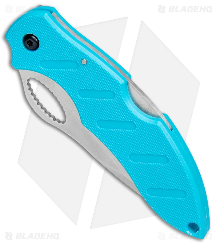 Boker Plus Action R Lockback Knife Turquoise G-10 (3" Satin Serr) 01BO095