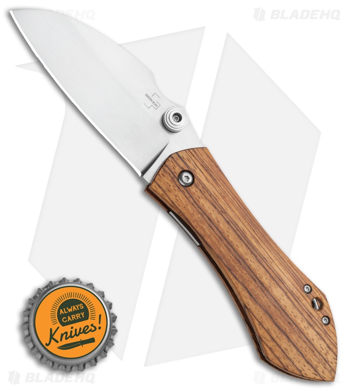 Boker Plus Anso 67 Pro Liner Lock Knife Zebrawood (3.4" Satin) 01BO233