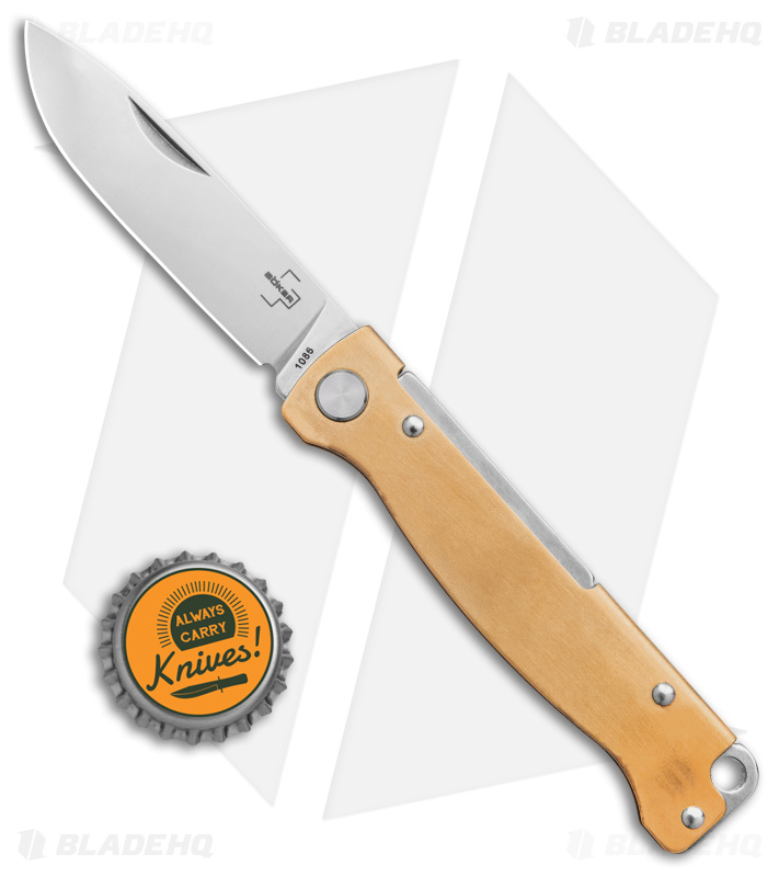 Boker Plus Atlas Slip Joint Knife Brass (2.75" Satin) 01BO853