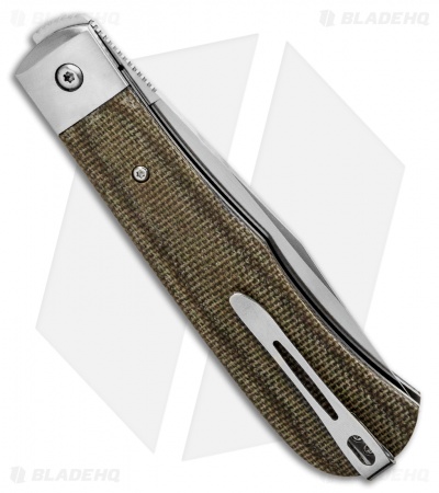 Boker Plus Bonfire Front Flipper Knife Green Canvas Micarta (3.4" Satin)