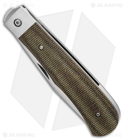 Boker Plus Bonfire Front Flipper Knife Green Canvas Micarta (3.4" Satin)
