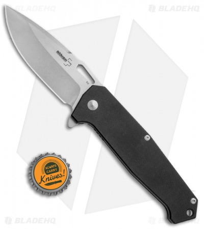Boker Plus Burke Hitman Frame Lock Knife Black G10 (3.625" D2 Stonewash) 01BO776