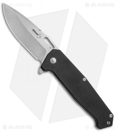 Boker Plus Burke Hitman Frame Lock Knife Black G10 (3.625" D2 Stonewash) 01BO776