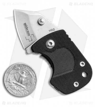 Boker Plus DW-1 Frame Lock Money Clip Knife Black Zytel (1" Stonewash) 01BO573