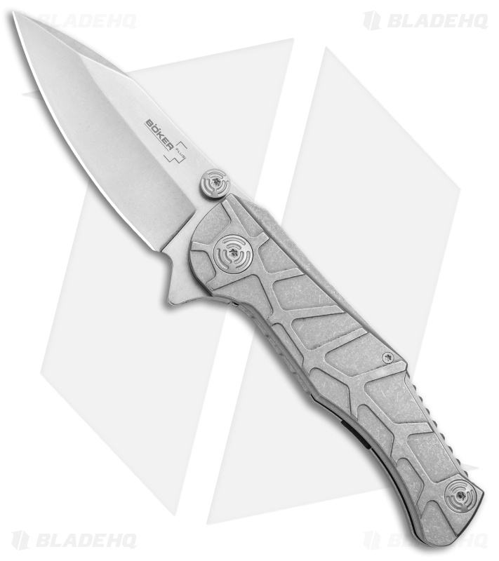 Boker Plus Dreed Frame Lock Knife Titanium (3.5" Stonewash)  01BO616