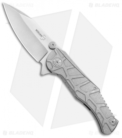 Boker Plus Dreed Frame Lock Knife Titanium (3.5" Stonewash)  01BO616