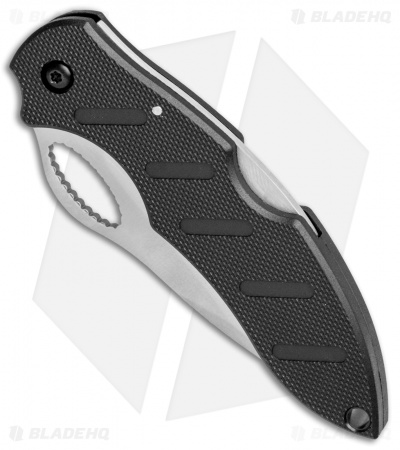 Boker Plus Action R Lockback Knife Black G-10 (3" Satin Serr) 01BO094