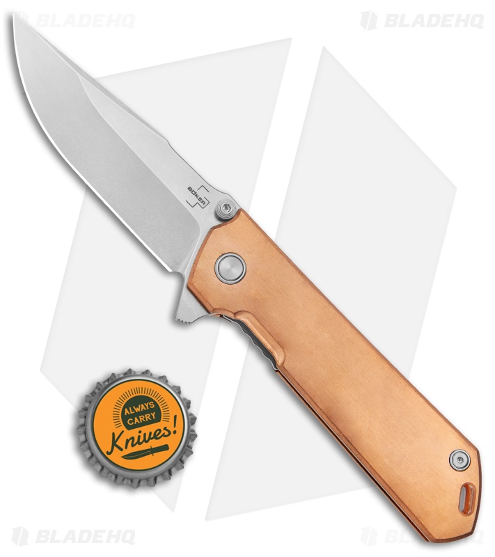 Boker Plus Kihon Spring Assisted Knife Copper (3.5" Stonewash) 01BO165