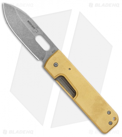 Boker Plus Panchenko Brass Lancer Liner Lock Knife (3" BB/SW)