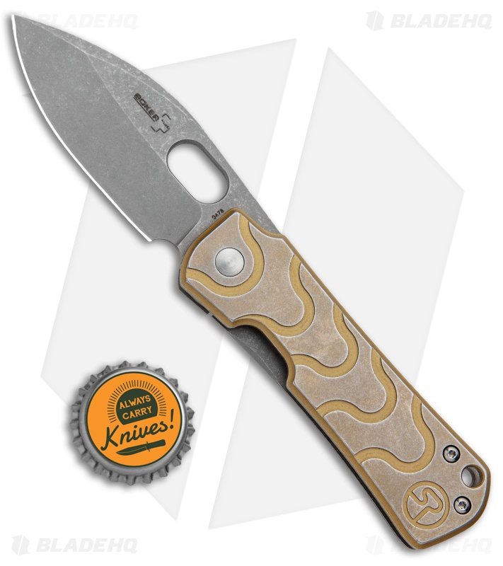 Boker Plus Panchenko Gust Frame Lock Knife Bronze SS (2.75" Stonewash) 01BO082