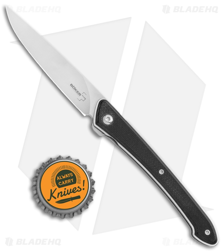 Boker Plus Spillo Liner Lock Flipper Knife Black G-10 (3.25" Satin) 01BO244