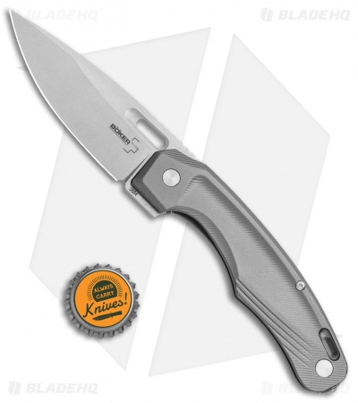 Boker Plus Warbird Liner Lock Knife Aluminum (3.6" Stonewash) 01BO749