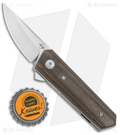 Boker Stubby Kwaiken Exclusive Flipper Knife Green Micarta (2" Satin)