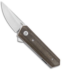 Boker Stubby Kwaiken Exclusive Flipper Knife Green Micarta (2" Satin)