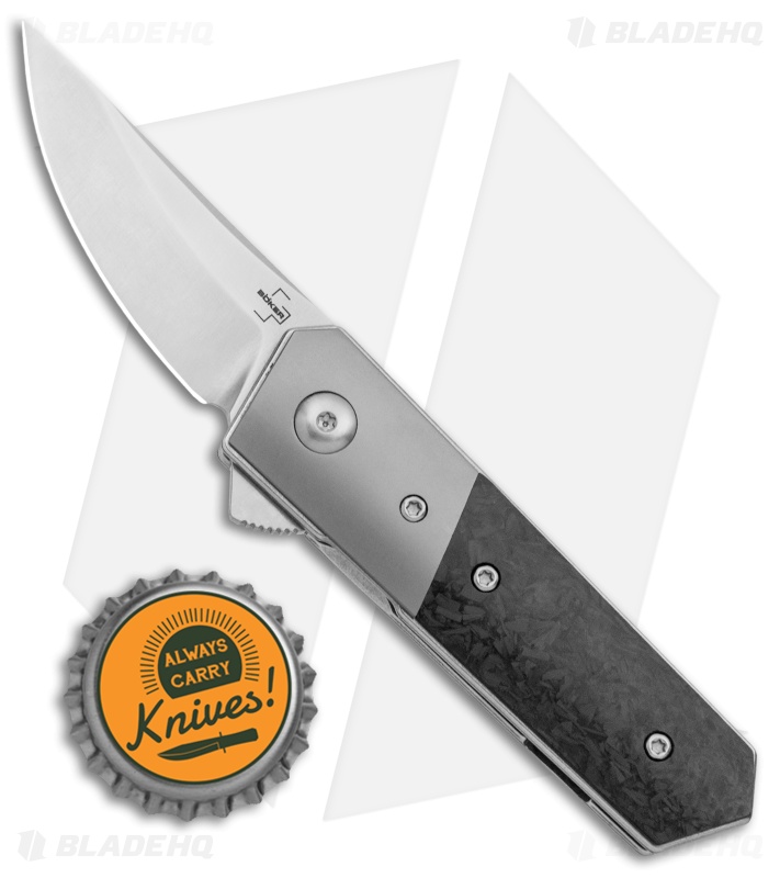 Boker Stubby Kwaiken Exclusive Flipper Knife Marble CF/Ti (2" Satin)