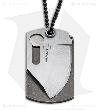 Boker Plus Kubasek KTK Dog Tag Knife Titanium (1.75" Satin)