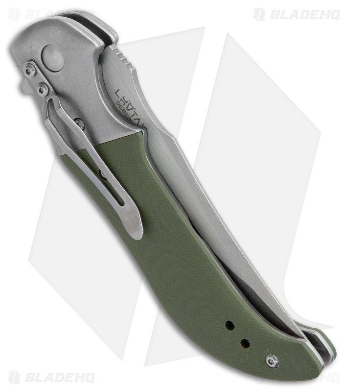 Boker Uolcos Liner Lock Knife Green G-10 (4" Stonewash) 01BO009 Lhotak