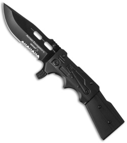 Boker Plus AK-15 Liner Lock Knife G-10 (3.50" Black Serr) 01KAL15