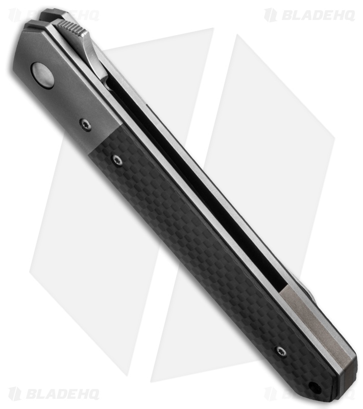 Boker Kwaiken Tuxedo Flipper Knife Carbon Fiber w/Titanium Bolster (3.5" Satin)